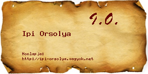 Ipi Orsolya névjegykártya
